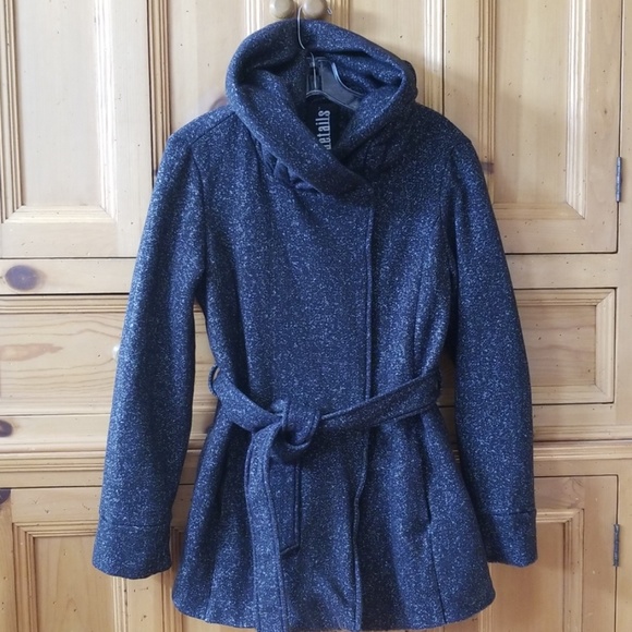 Details Intl. Black speckled hooded coat - Picture 1 of 8